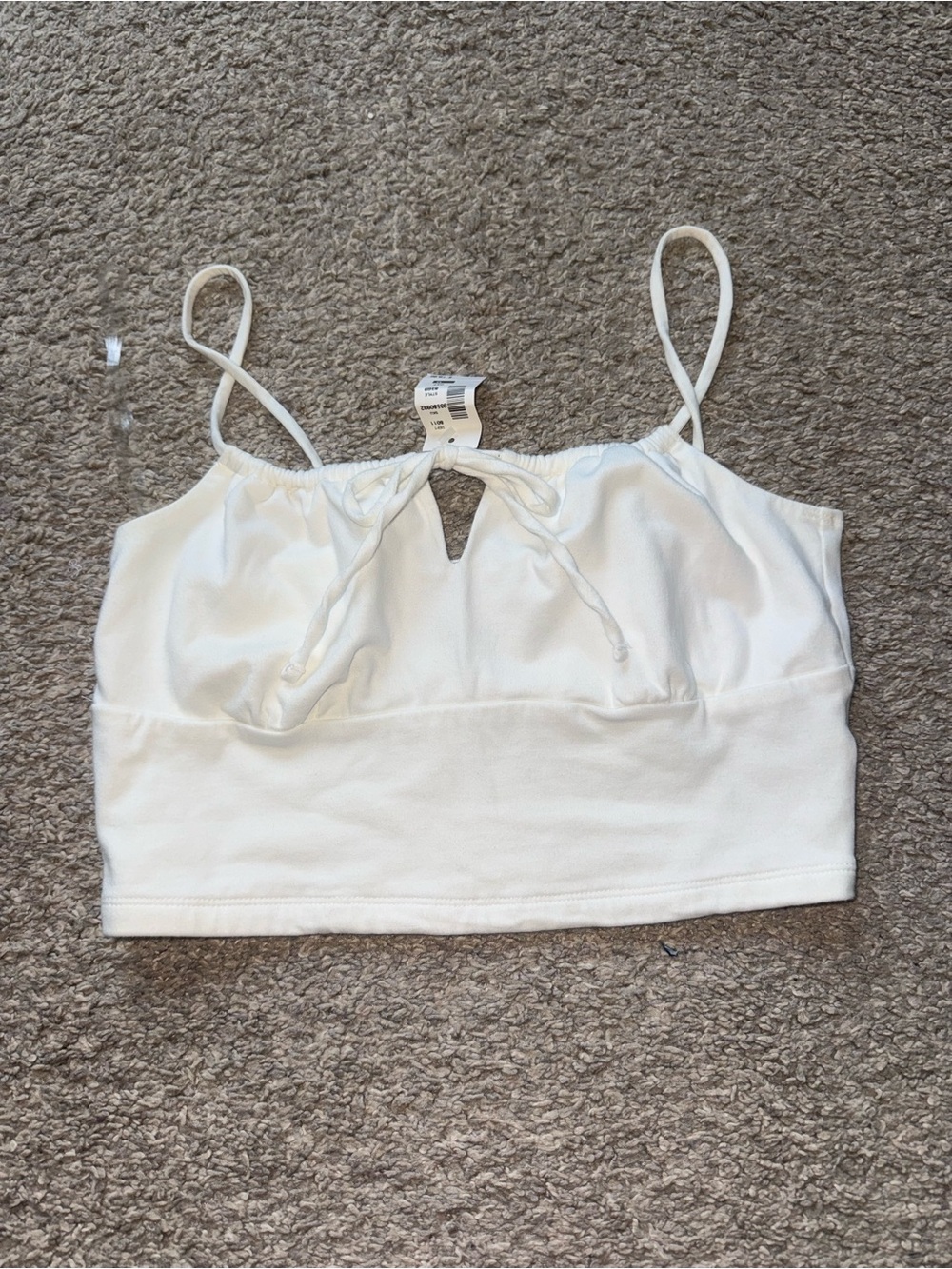Aéropostale - Cropped Tie Front Cami - Medium, White (NWT)